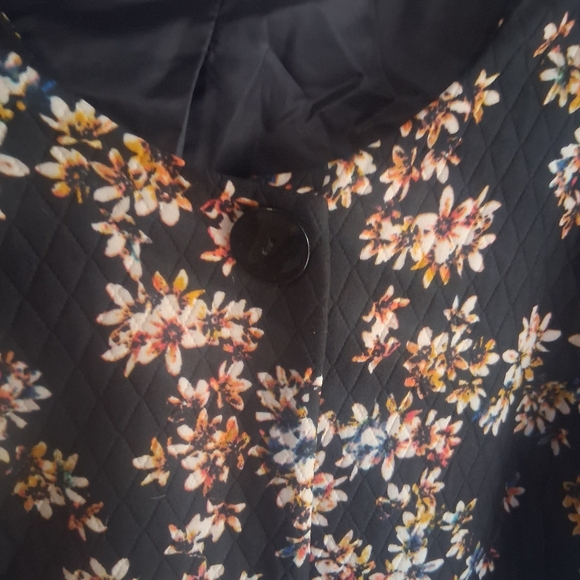 Floral Quilted Long Blazer LOGO Lori Goldstein Size 12 Business Casual Career - Picture 3 of 8